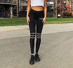 GymBeam Dámske legíny Stripes Black black XL