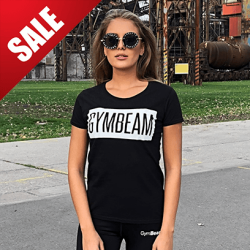 GymBeam Dámske tričko Box Logo Black White M