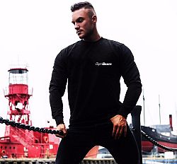 GymBeam Mikina Basic Black White black M