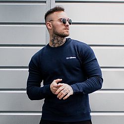 GymBeam Mikina Basic Blue White blue M