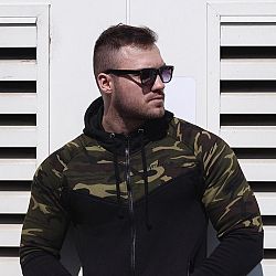 GymBeam Mikina Camo Green camo XL