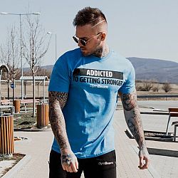 GymBeam Tričko Addicted Sapphire S