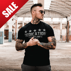 GymBeam Tričko Dedication Black Grey S