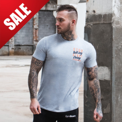 GymBeam Tričko Start Doing Sports Grey