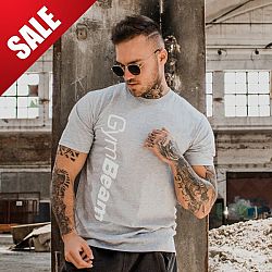 GymBeam Tričko Vertical Grey White XXL