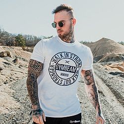 GymBeam Tričko Walk In Strong White S