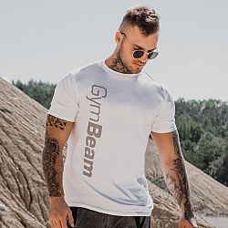 Tričko Vertical White - GymBeam XL