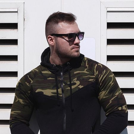 GymBeam Mikina Camo Green camo XL