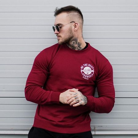 GymBeam Mikina The Best Version Burgundy  S