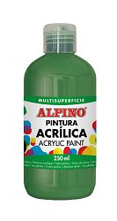 Alpino Fľaša akrylové farby do školy 250ml. svetlozelená
