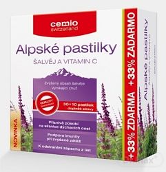 Cemio Alpské pastilky Šalvia a Vitamín C 40 pastilek