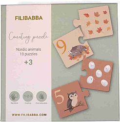 FILIBABBA Detské puzzle s číslami - severské zvieratká