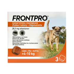 Frontpro 4 - 10 kg 28,3 mg 3 žuvacie tablety