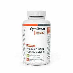 GymBeam Vitamín C + Zinok + extrakt zo zázvoru na cmúľanie 90 tab.