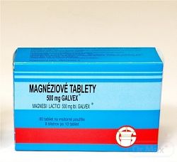 Magnesii Lactici 500 mg tbl. Galvex, Magnéziové tablety 500 mg Galvex tbl.80 x 0,5 g