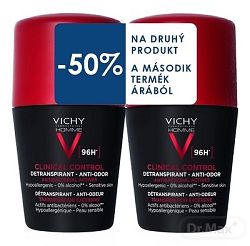 Vichy Homme Deo Clinical Control Detranspirant 96H detranspirant proti zápachu roll-on 2 x 50 ml