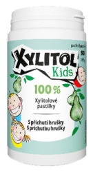 Vitabalans Xylitol Kids xylitolové pastilky s príchuťou hrušky 90 ks