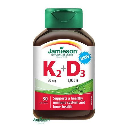 Jamieson Vitamin K2 120 mcg + D3 1000 IU 30 ks 30 kaps